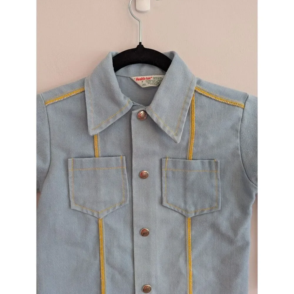 Vintage Kids Health-tex Western Button Down Shirt size 7 - Picture 2 of 5